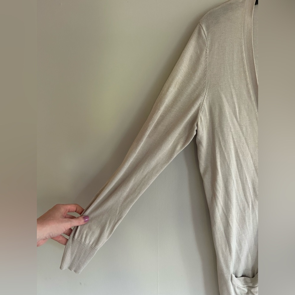 Y2K NEW YORK & COMPANY 90s Silk Blend Cardigan Academia Minimalist Capsule Sz M - Picture 5 of 14